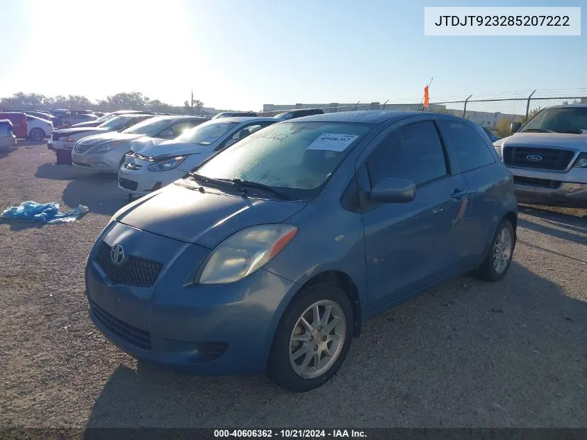 2008 Toyota Yaris VIN: JTDJT923285207222 Lot: 40606362