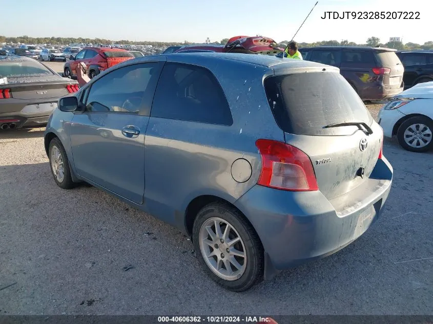 2008 Toyota Yaris VIN: JTDJT923285207222 Lot: 40606362