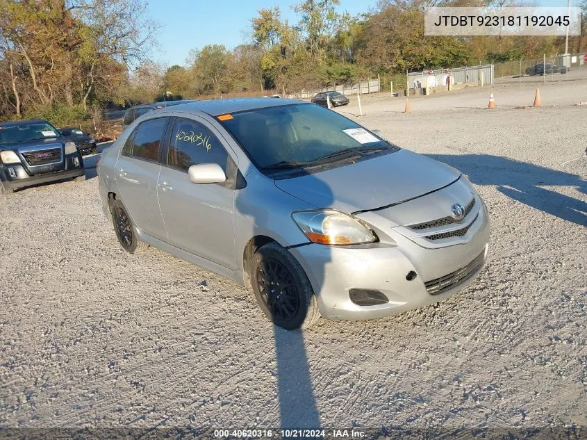 2008 Toyota Yaris S VIN: JTDBT923181192045 Lot: 40620316