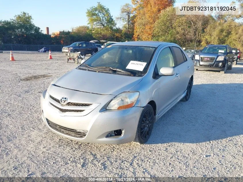 2008 Toyota Yaris S VIN: JTDBT923181192045 Lot: 40620316