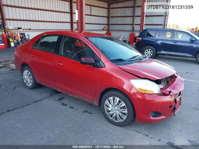 2008 Toyota Yaris VIN: JTDBT923181231359 Lot: 40620331