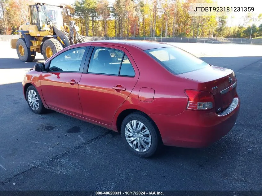 2008 Toyota Yaris VIN: JTDBT923181231359 Lot: 40620331