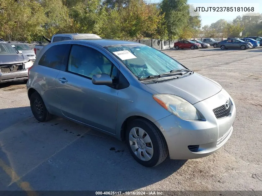 2008 Toyota Yaris VIN: JTDJT923785181068 Lot: 40625117