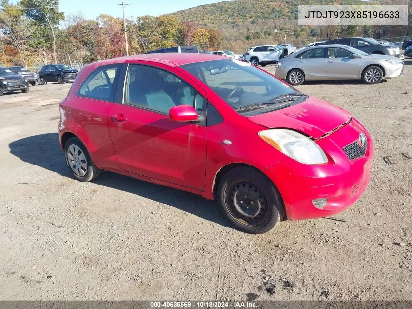 2008 Toyota Yaris VIN: JTDJT923X85196633 Lot: 40635569