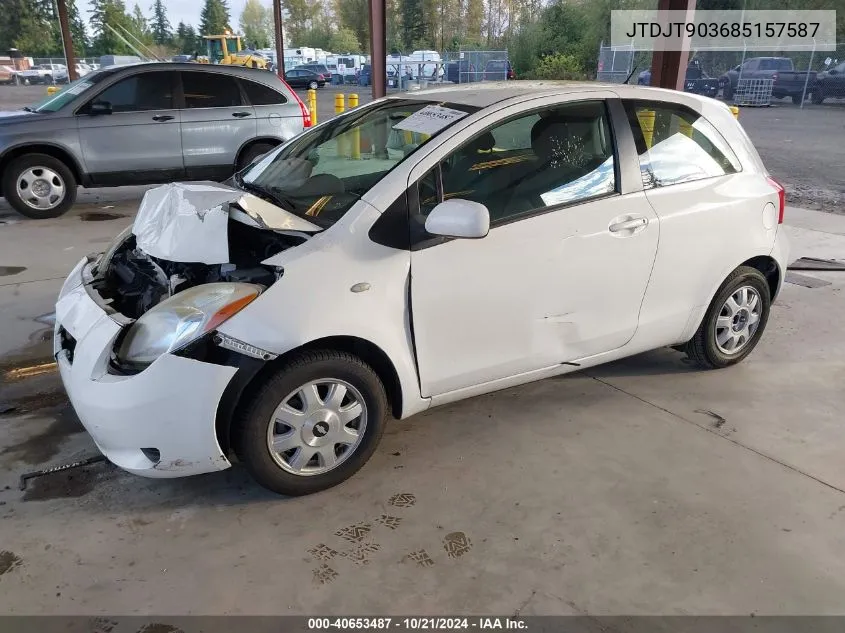 2008 Toyota Yaris VIN: JTDJT903685157587 Lot: 40653487