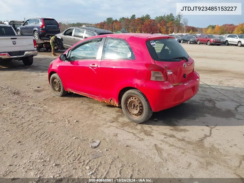 JTDJT923485153227 2008 Toyota Yaris