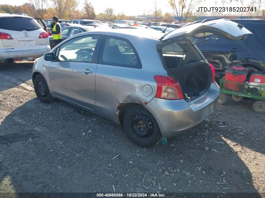 2008 Toyota Yaris VIN: JTDJT923185202741 Lot: 40666566