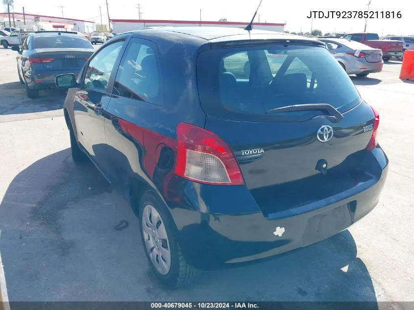 2008 Toyota Yaris VIN: JTDJT923785211816 Lot: 40679045