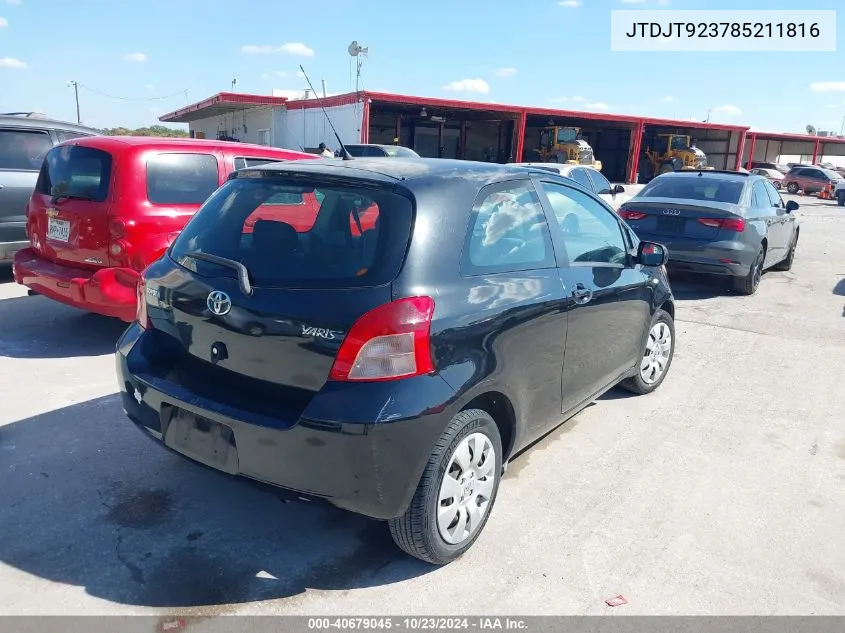 2008 Toyota Yaris VIN: JTDJT923785211816 Lot: 40679045