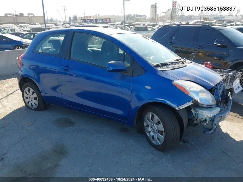 2008 Toyota Yaris VIN: JTDJT903585153837 Lot: 40692409