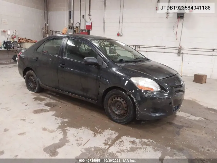 2008 Toyota Yaris VIN: JTDBT923584041188 Lot: 40735958