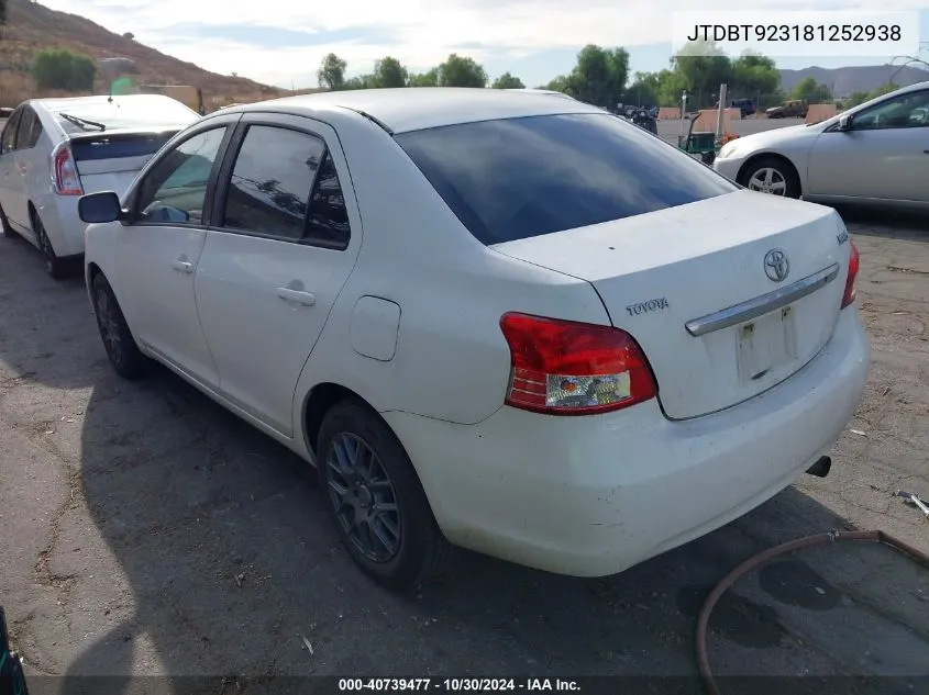 JTDBT923181252938 2008 Toyota Yaris