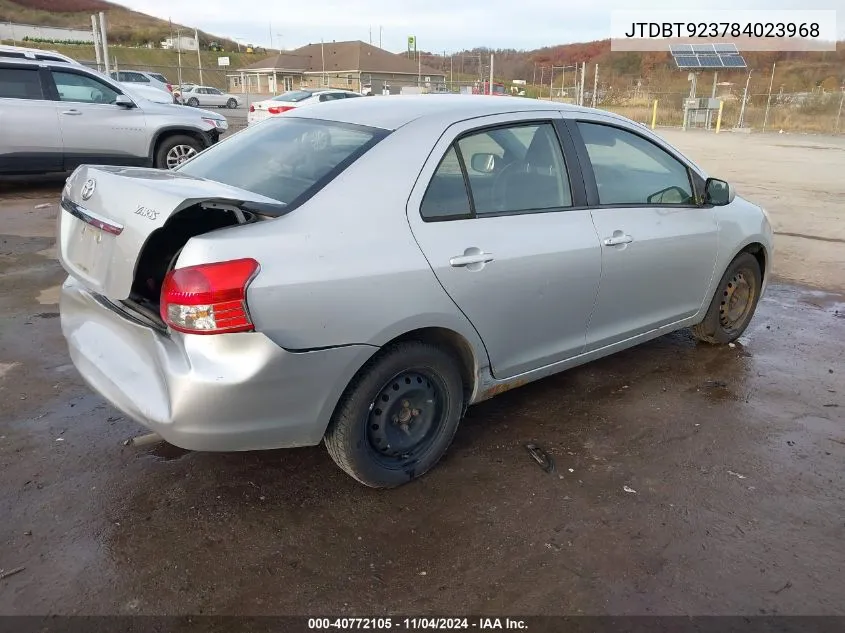 2008 Toyota Yaris VIN: JTDBT923784023968 Lot: 40772105