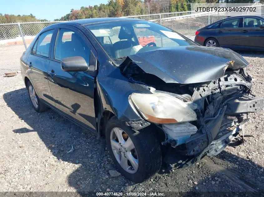 2008 Toyota Yaris VIN: JTDBT923X84029702 Lot: 40774620