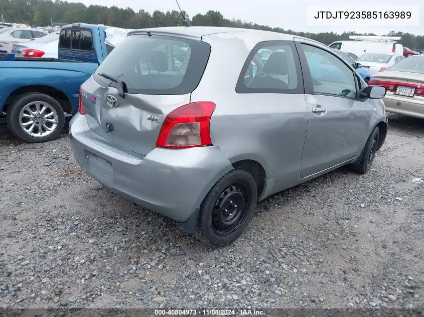 2008 Toyota Yaris VIN: JTDJT923585163989 Lot: 40804973