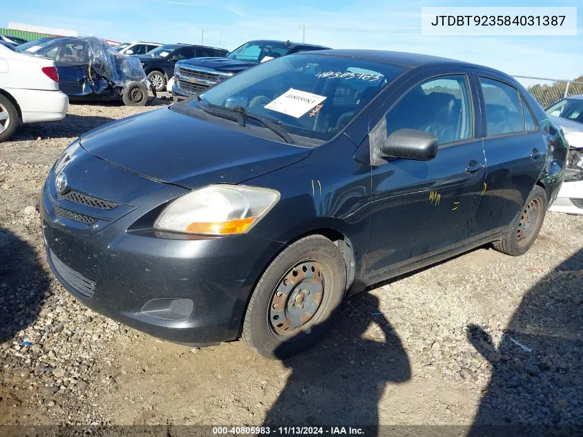 JTDBT923584031387 2008 Toyota Yaris