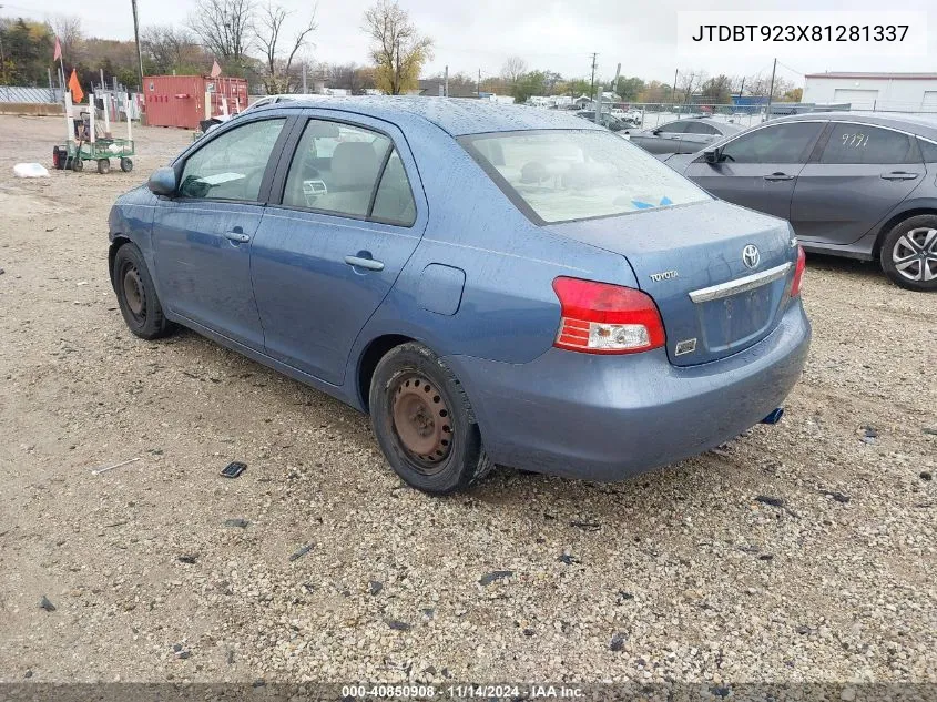 2008 Toyota Yaris VIN: JTDBT923X81281337 Lot: 40850908