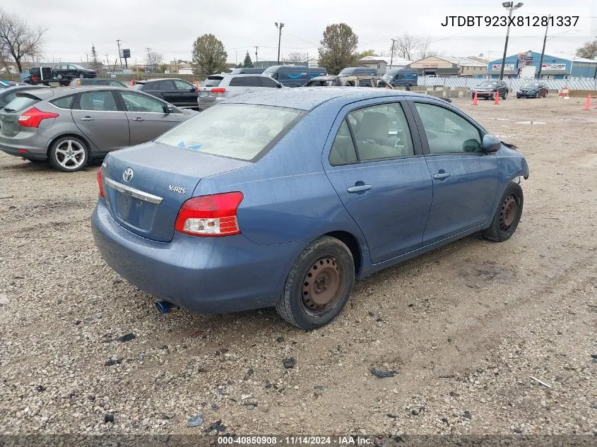 2008 Toyota Yaris VIN: JTDBT923X81281337 Lot: 40850908