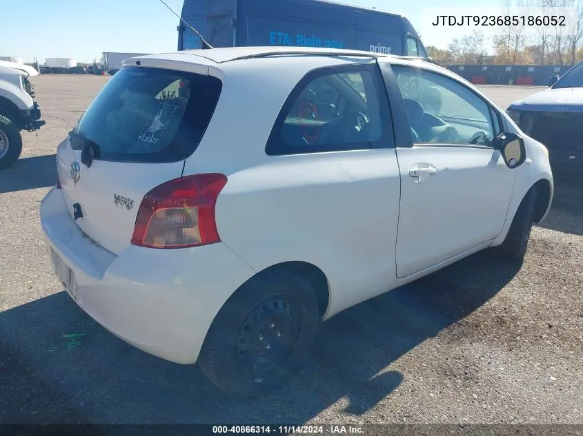 2008 Toyota Yaris VIN: JTDJT923685186052 Lot: 40866314