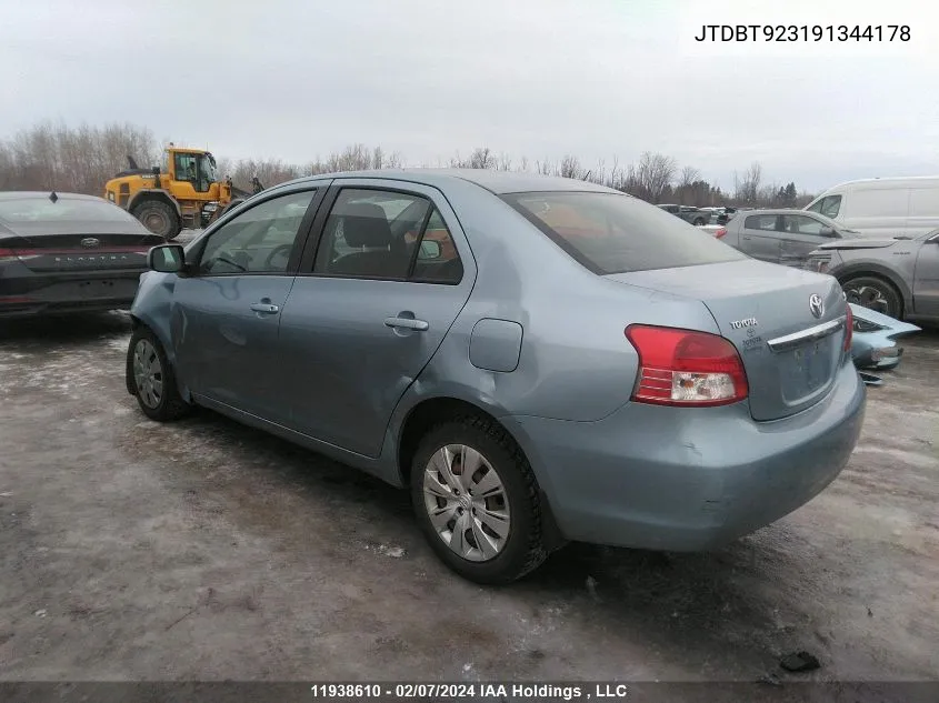 2009 Toyota Yaris VIN: JTDBT923191344178 Lot: 11938610