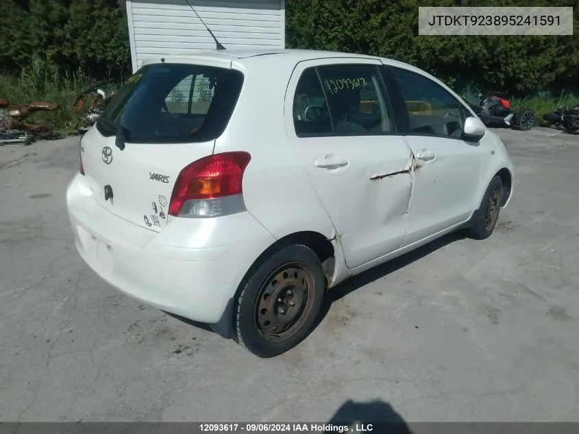 JTDKT923895241591 2009 Toyota Yaris