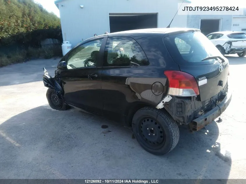 2009 Toyota Yaris VIN: JTDJT923495278424 Lot: 12126092