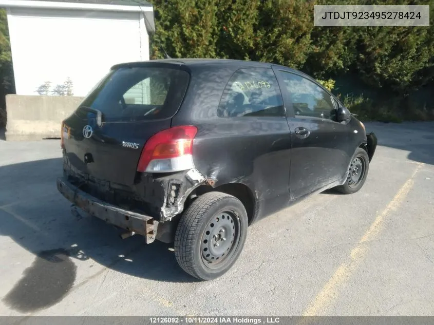 2009 Toyota Yaris VIN: JTDJT923495278424 Lot: 12126092