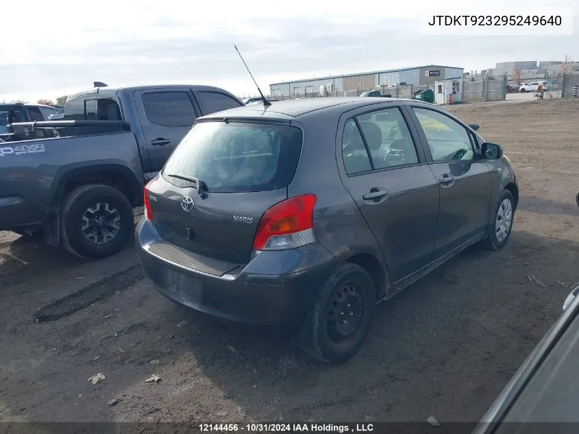 2009 Toyota Yaris VIN: JTDKT923295249640 Lot: 12144456