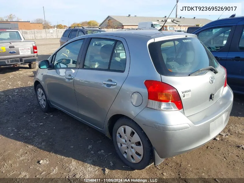 2009 Toyota Yaris VIN: JTDKT923695269017 Lot: 12148411