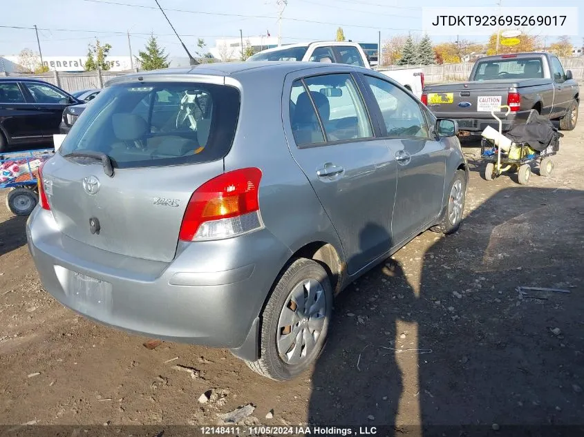 2009 Toyota Yaris VIN: JTDKT923695269017 Lot: 12148411