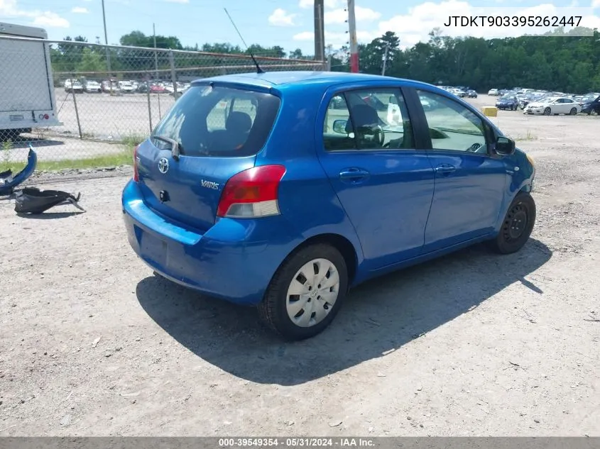 2009 Toyota Yaris VIN: JTDKT903395262447 Lot: 39549354