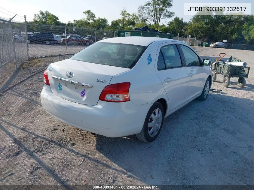 2009 Toyota Yaris VIN: JTDBT903391332617 Lot: 40093481