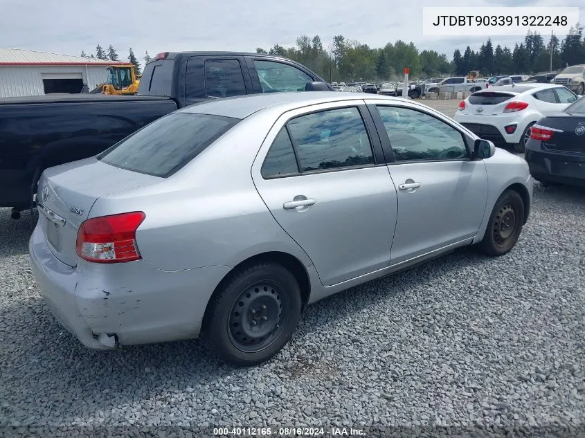 2009 Toyota Yaris VIN: JTDBT903391322248 Lot: 40112165