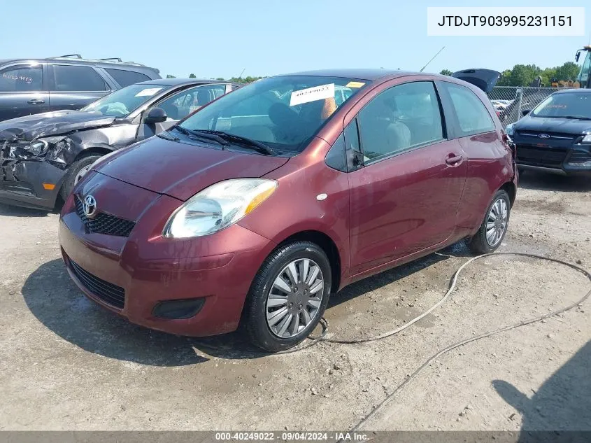 2009 Toyota Yaris VIN: JTDJT903995231151 Lot: 40249022