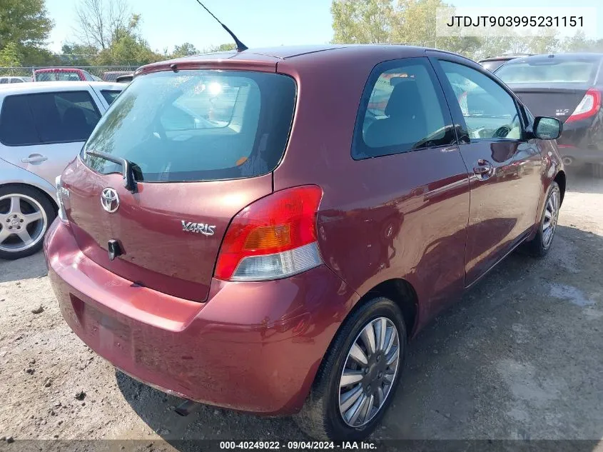 JTDJT903995231151 2009 Toyota Yaris