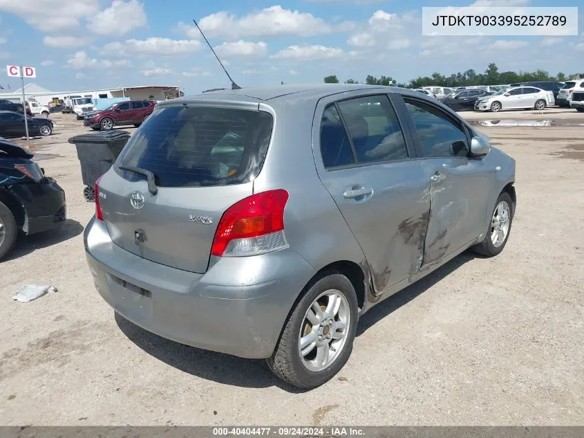 2009 Toyota Yaris VIN: JTDKT903395252789 Lot: 40404477