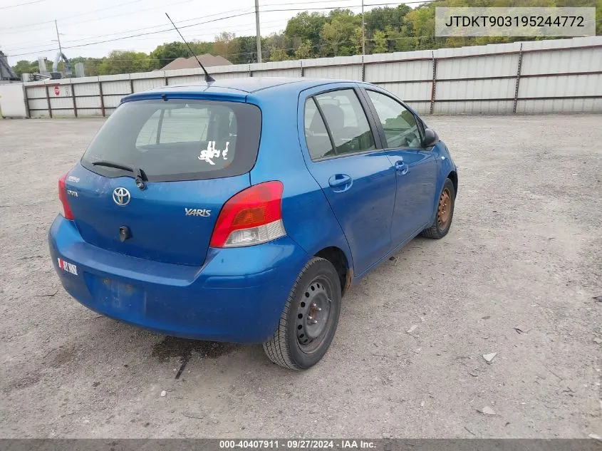 2009 Toyota Yaris VIN: JTDKT903195244772 Lot: 40407911