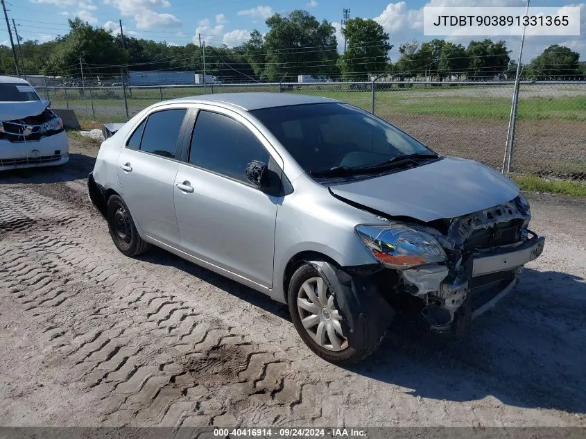 2009 Toyota Yaris VIN: JTDBT903891331365 Lot: 40416914