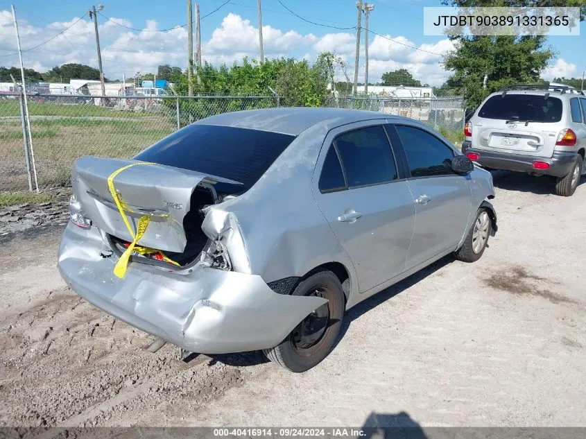 2009 Toyota Yaris VIN: JTDBT903891331365 Lot: 40416914