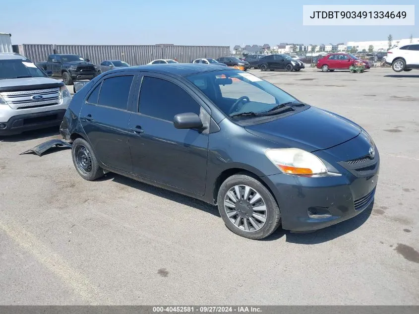 2009 Toyota Yaris VIN: JTDBT903491334649 Lot: 40452581