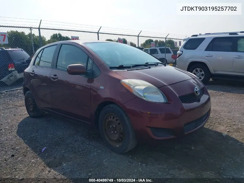 2009 Toyota Yaris VIN: JTDKT903195257702 Lot: 40499749