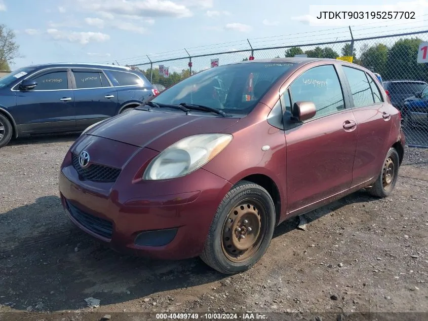 JTDKT903195257702 2009 Toyota Yaris