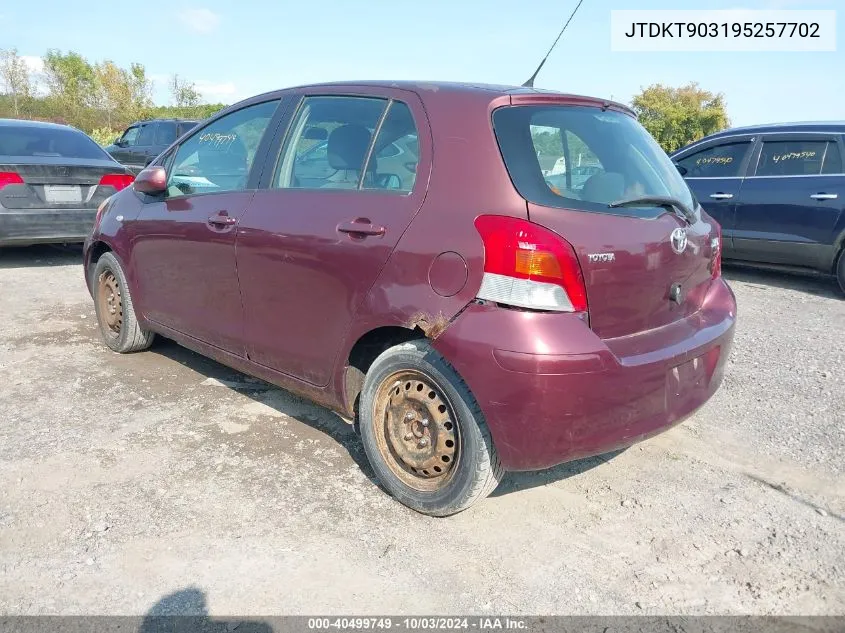 JTDKT903195257702 2009 Toyota Yaris