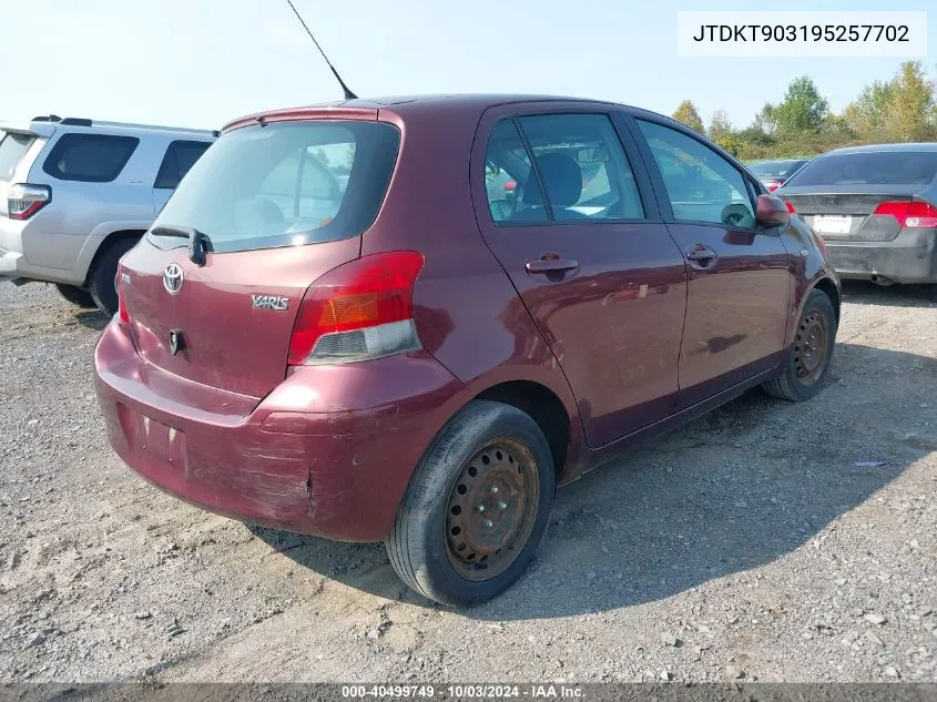 2009 Toyota Yaris VIN: JTDKT903195257702 Lot: 40499749