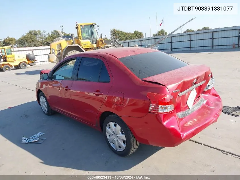 2009 Toyota Yaris VIN: JTDBT903391331077 Lot: 40523413