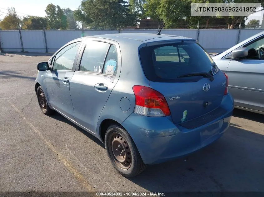 2009 Toyota Yaris VIN: JTDKT903695241852 Lot: 40524932