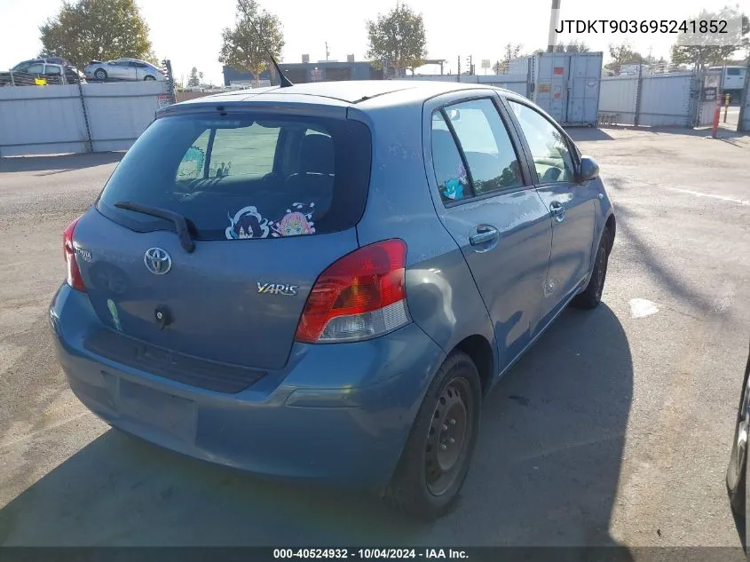 2009 Toyota Yaris VIN: JTDKT903695241852 Lot: 40524932