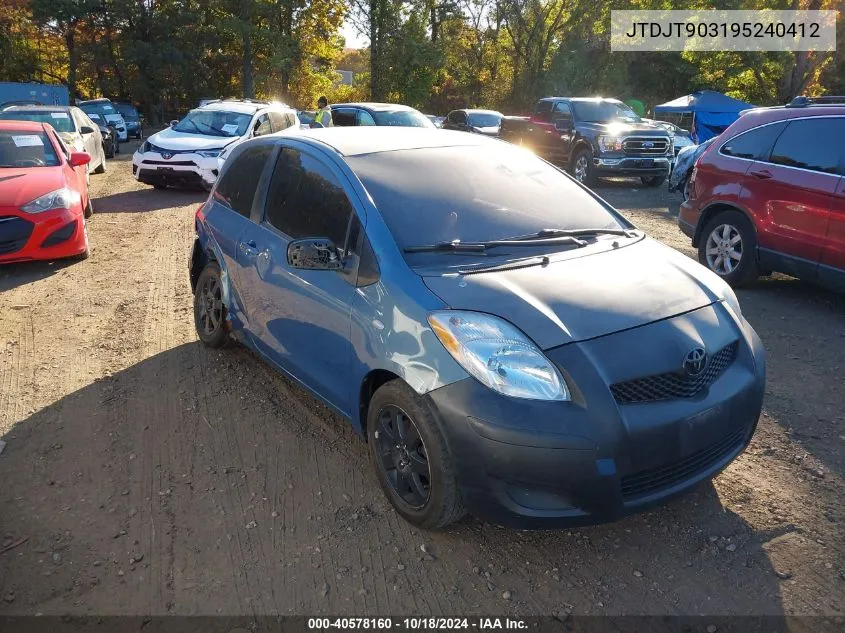 2009 Toyota Yaris VIN: JTDJT903195240412 Lot: 40578160