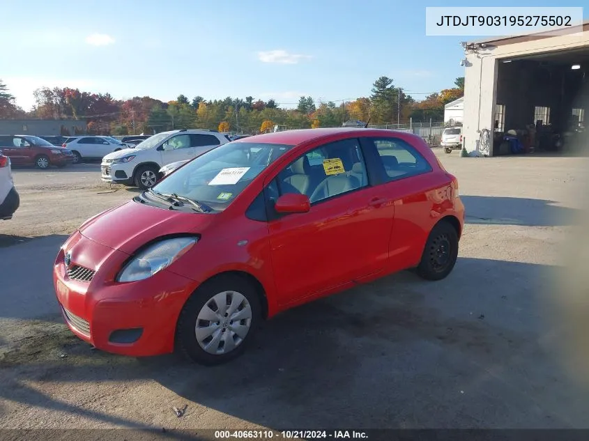 2009 Toyota Yaris VIN: JTDJT903195275502 Lot: 40663110