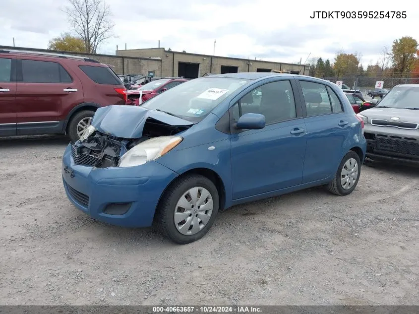 2009 Toyota Yaris VIN: JTDKT903595254785 Lot: 40663657